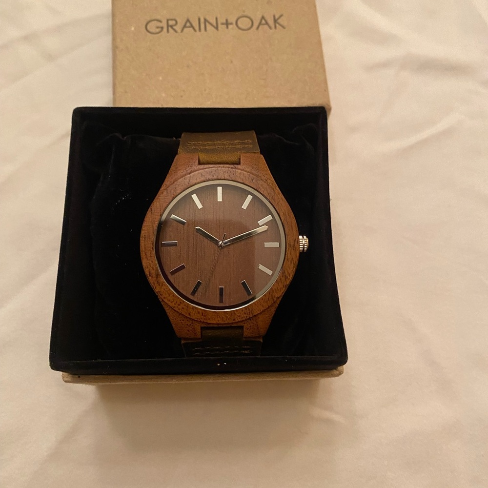 Grain+Oak Brown Wooden Watch